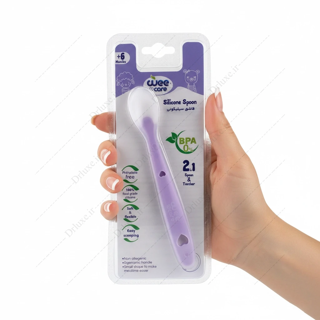 قاشق تمام سیلیکونی 2 در 1 وی کر کد U203 بسته 1 عدد